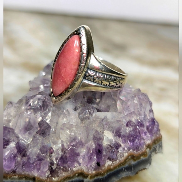 Carolyn Pollack Pink Rhodochrosite Ring - Picture 4 of 8